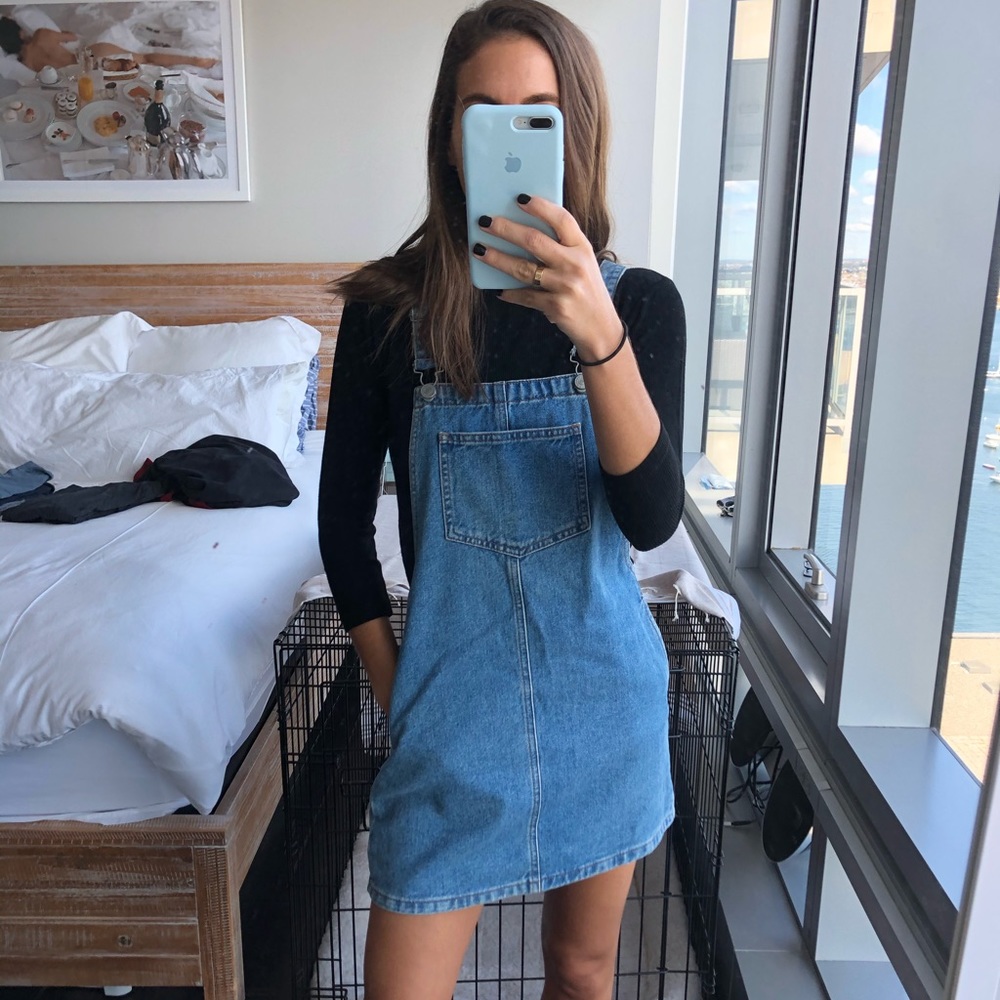 Demin Pinafore Overall Dress